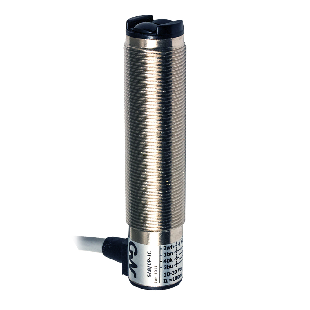 M18,NPN-NO/NC,Cable 90°,Diff