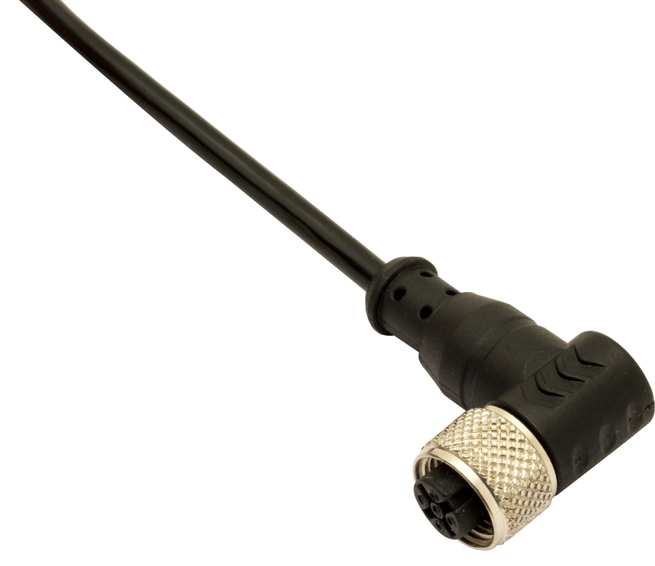 Conn.M12-F,4 poles-5m,PVC,90°