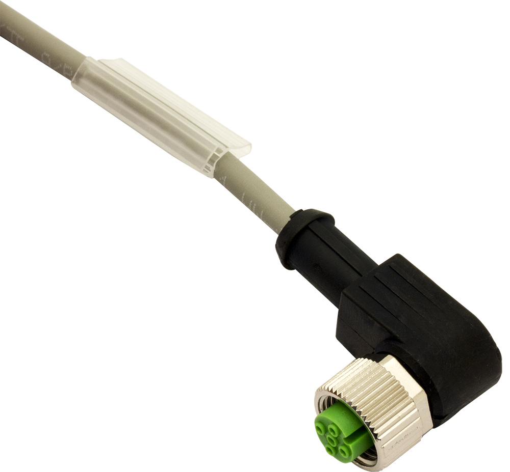 Conn.M12-F,4 poles-15m,PUR,90°