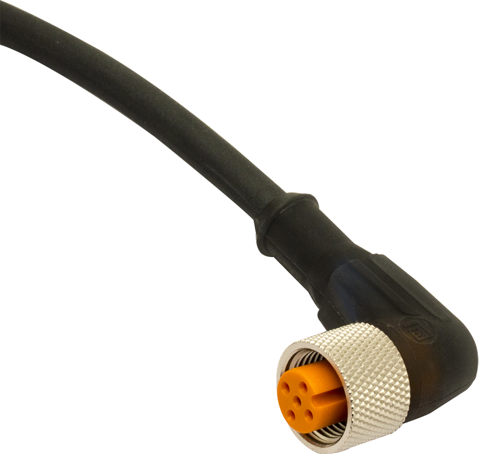 Conn.M12-F,5 poles-10m,PUR,90°